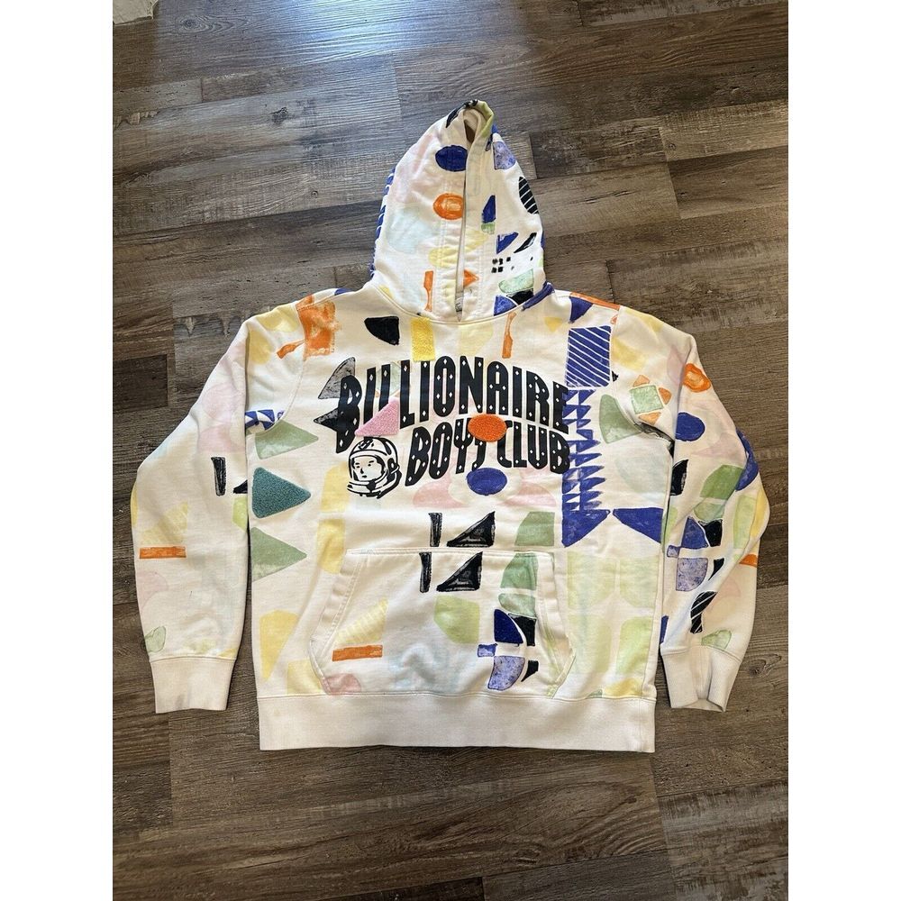 billionaire boys club hoodie men size medium - multicolor puzzle no string RARE